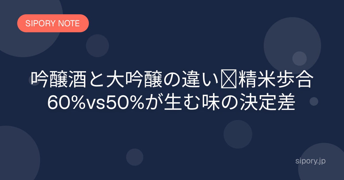 吟醸酒と大吟醸の違い｜精米歩合60%と50%が生む味の差をわかりやすく解説