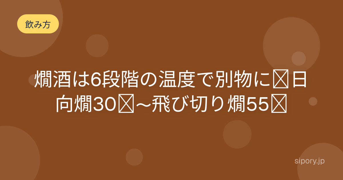 燗酒とは何か 温度で変わる日本酒の楽しみ方を温度別にわかりやすく解説